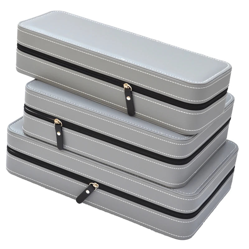 2/4/6/8/10/12 Slots Watch Suitcase Organizer Portable Zipper Watch Case Bracelets Men's and Women's Multifunctional Display Box