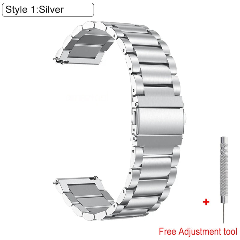 22mm Metal Band For Huami Amazfit T-Rex3 Pro 48mm Wrist Band Strap Bracelet For Amazfit Helio/Pace/Stratos 3 2 2S/Bip 6 5 Correa