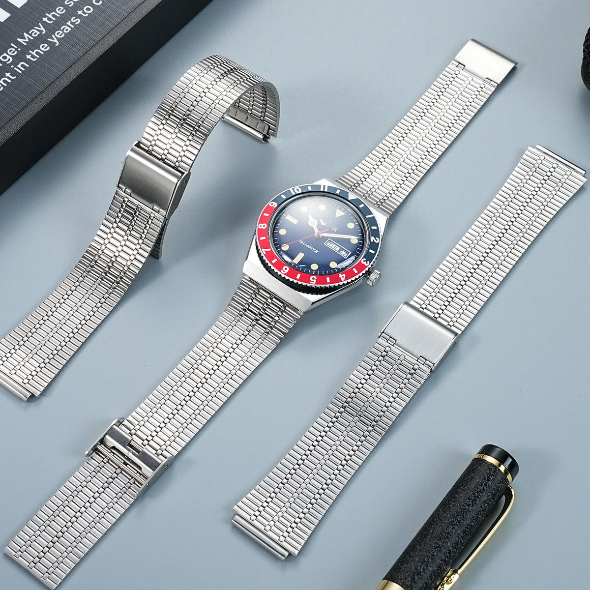 For TIMEX Q Series TW2T80700 TW2U61200 TW2U61300 stainless steel watchband men's Watch accessories Convex metal strap 18MM