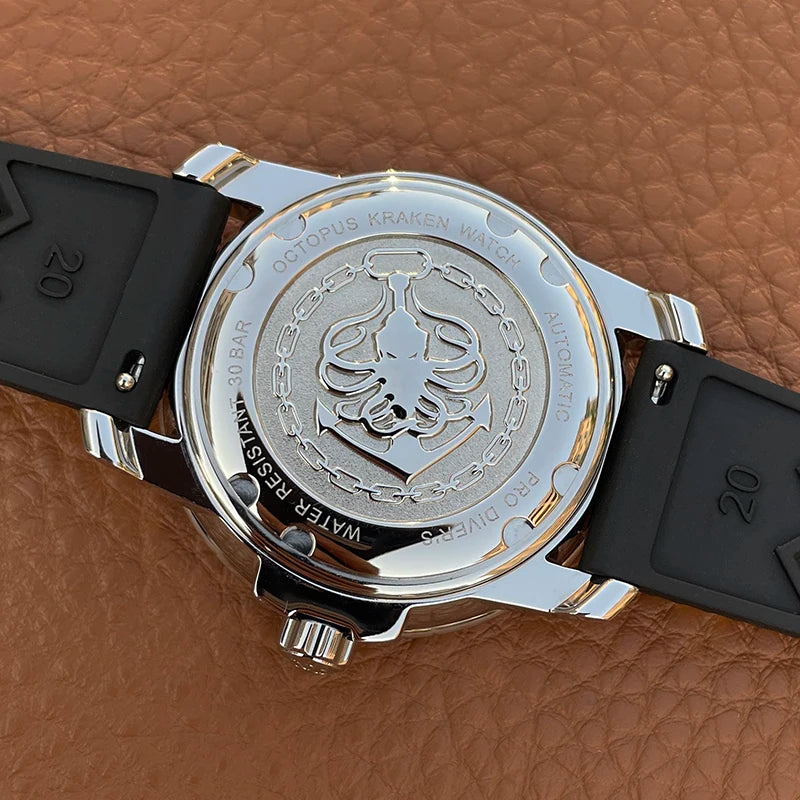 Octopus Kraken 40mm Men's Retro Automatic Watch 30Bar Diver with Mechanical Movement Swiss Super Luminous Sapphire Crystal
