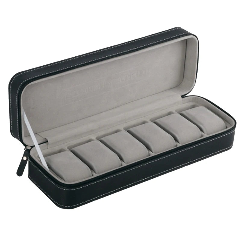 2/4/6/8/10/12 Slots Watch Suitcase Organizer Portable Zipper Watch Case Bracelets Men's and Women's Multifunctional Display Box