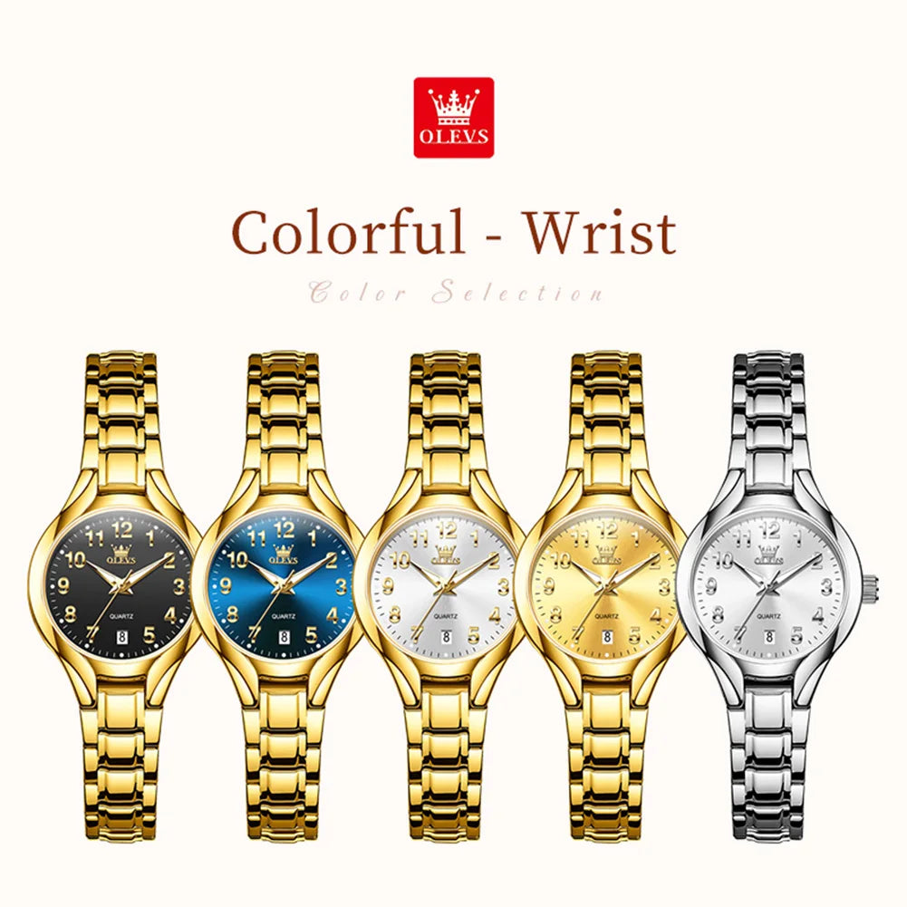 OLEVS 3650 Elegant Casual Women Quartz Watch Luxury Waterproof Luminous Watch Dress Bracelet Valentine Anniversary Watch Set