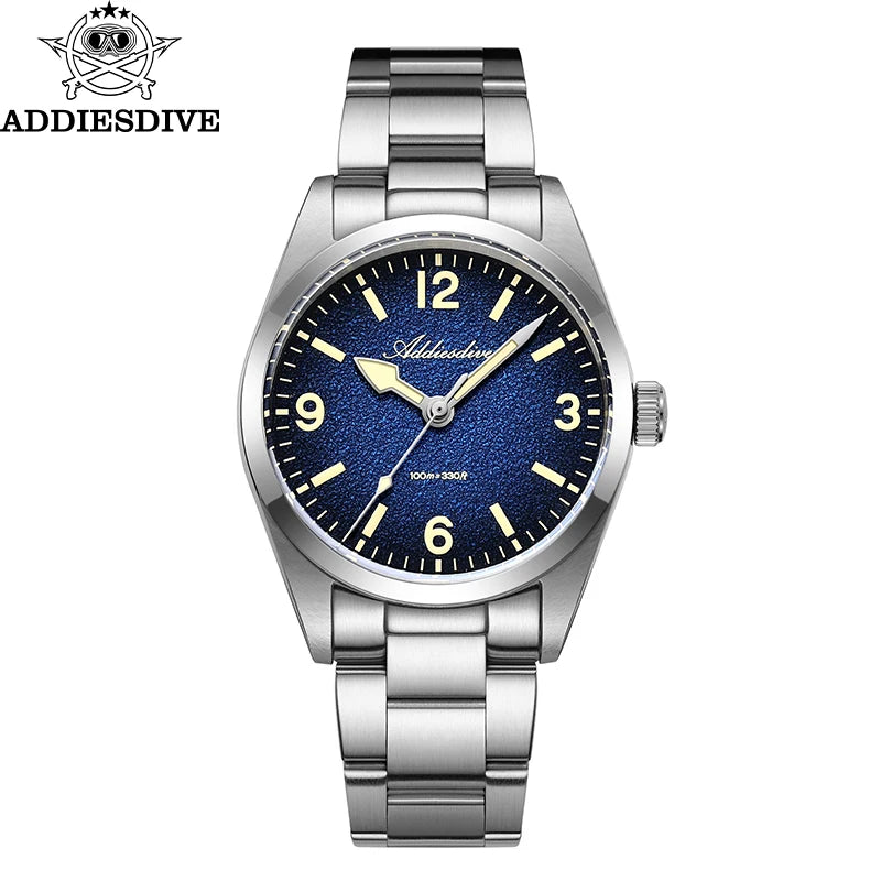 ADDIESDIVE Watches Men New 36mm Sapphire Quartz Wristwatch Japan 2035 Movement AR Coating BGW9 Luminous 100m Waterproof AD2544