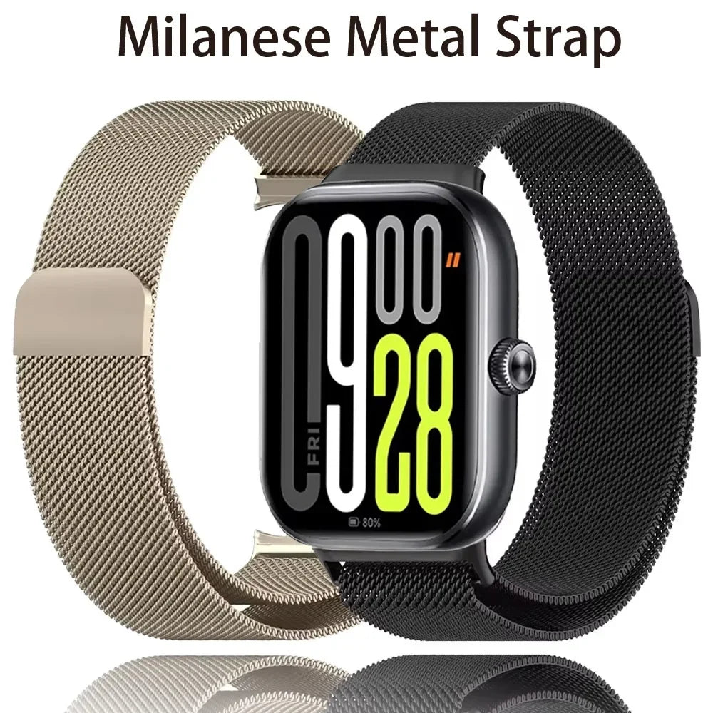 Milanese Metal Strap for Xiaomi Mi Band 9 Pro/Mi Band 8 Pro Magnetic Breathable Replaceable Bracelet for Redmi Watch 4/5 Correa