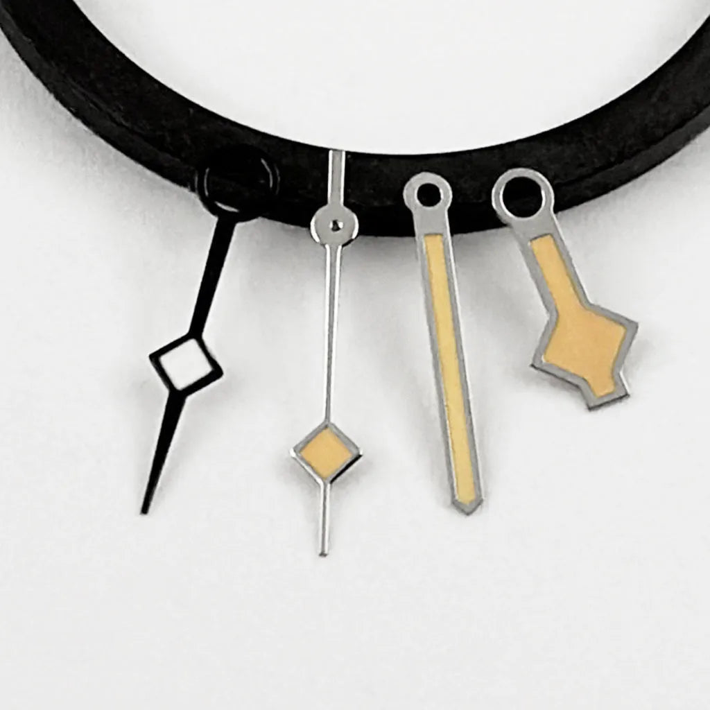 NH34 SnowFlake Four Needles Hands Rose Gold Silver Gold Black Watches Pointer Suitable NH34A 4R34 GMT Movement Green Luminous