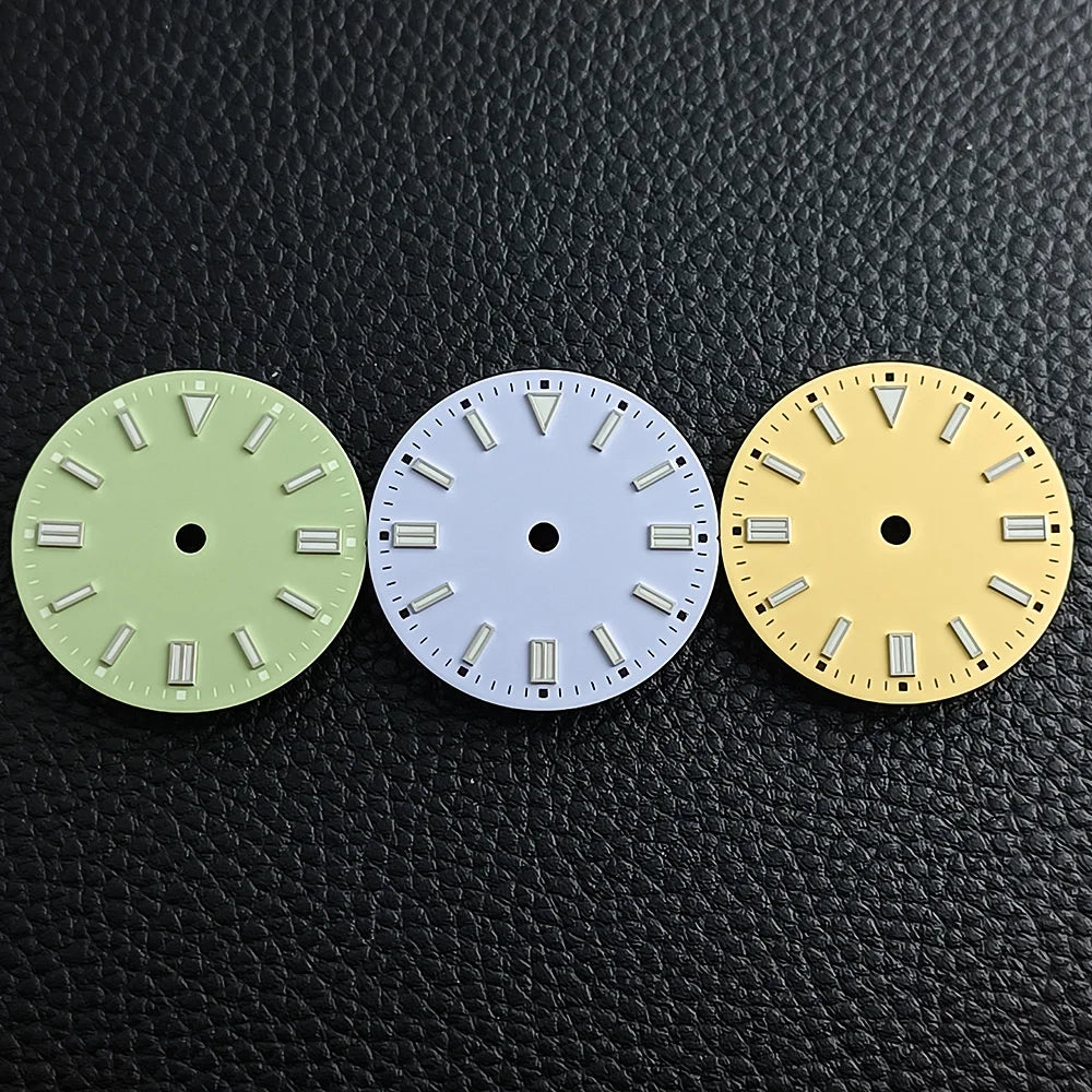 28.5mm No logo Blue Lume Pure Beige Pistachio Lavender Watch Dial Suitable for Seiko NH35/36 Automatic Movement Case Mod Parts