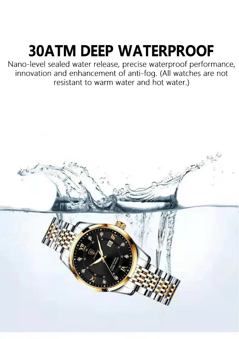 POEDAGAR Casual Wrist Watch For Women Luxury Waterproof Luminous Date Ladies Watch Stainless Steel Quartz Women Watch Gold reloj