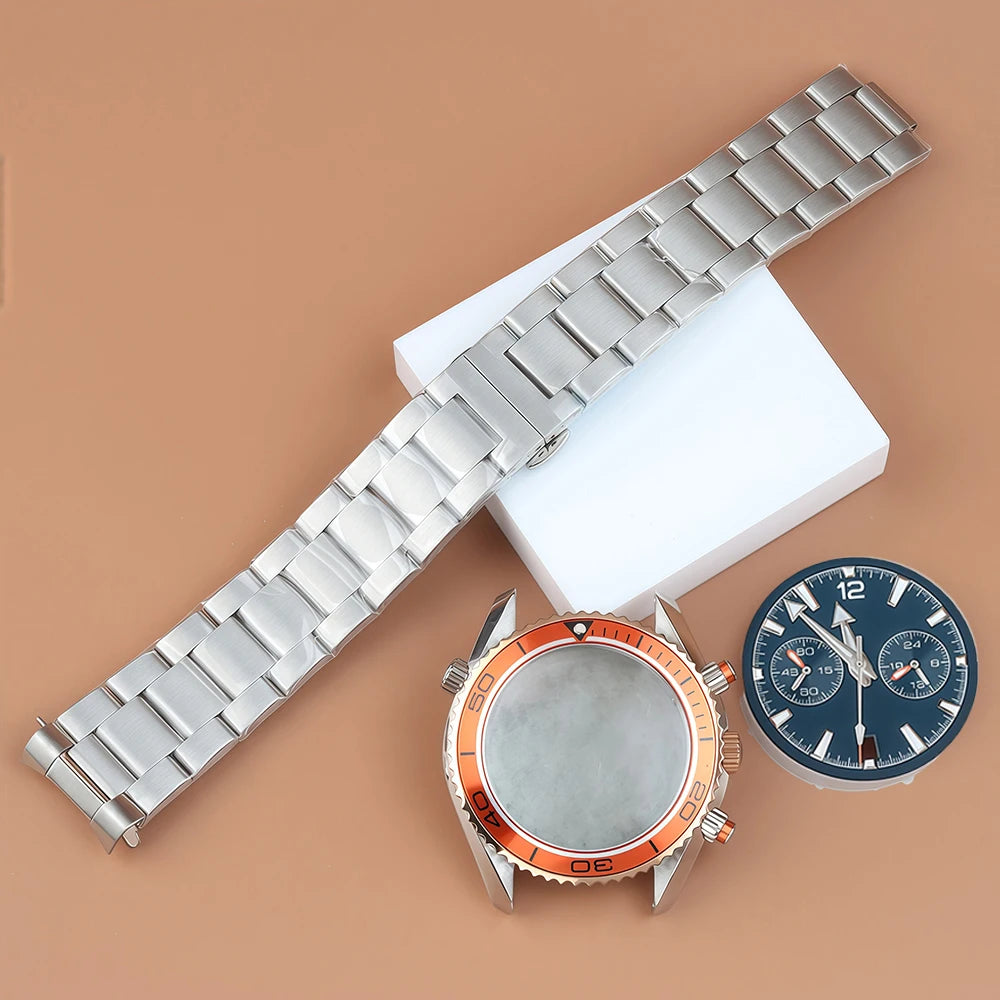 Chronograph VK63 Dial 45.5mm Dial For Seamaster 600 Waterproof Watch Case For Seiko VK63 VK64 Quartz Movement 33mm Dial 5 hands