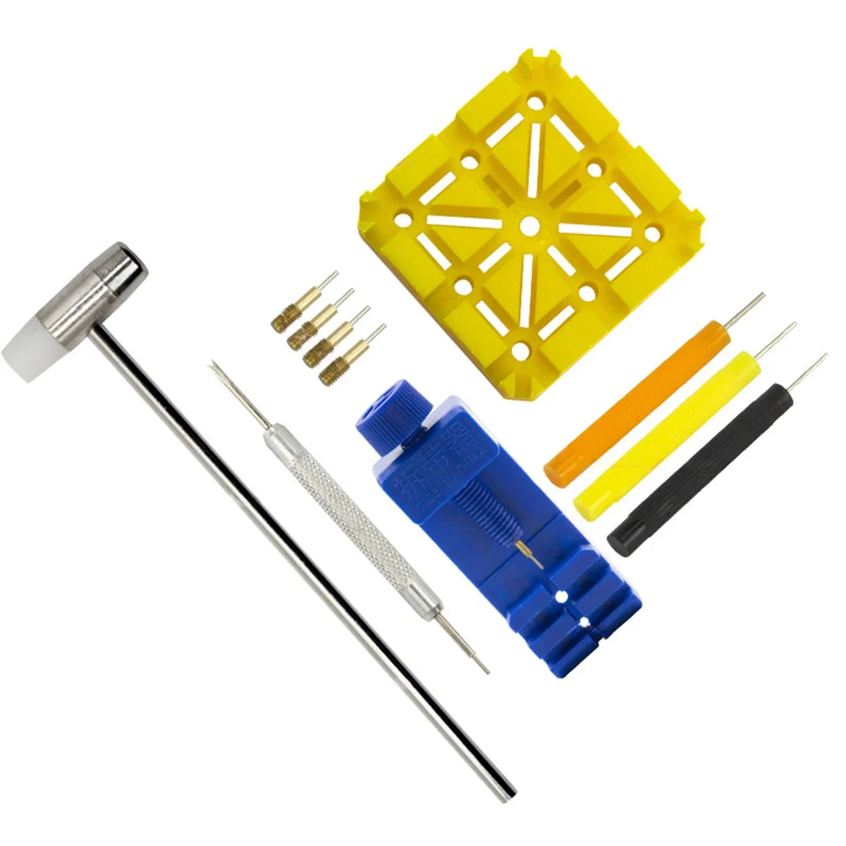 11 Pcs Watch Repair Tool Set Watch Link Band Slit Strap Bracelet Chain Pin Remover Adjuster Tool Kit for Professional Watchmaker