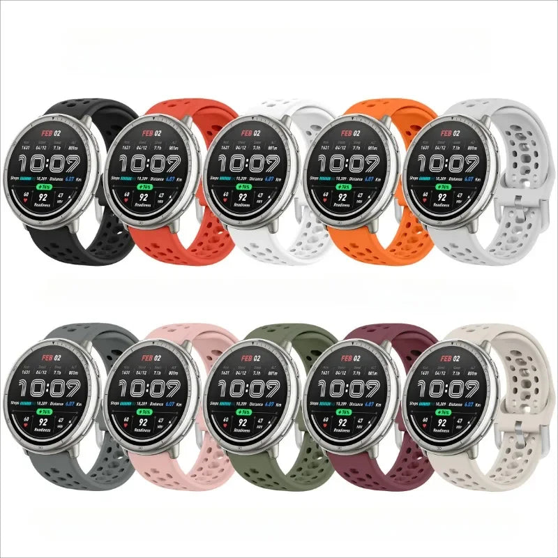 20mm Silicone Strap for Amazfit Active/GTS 4 Mini/GTS3 2e/Bip 3/Pop/Pro Replaceable Bracelet Wristband for Amazfit Active 2 Band