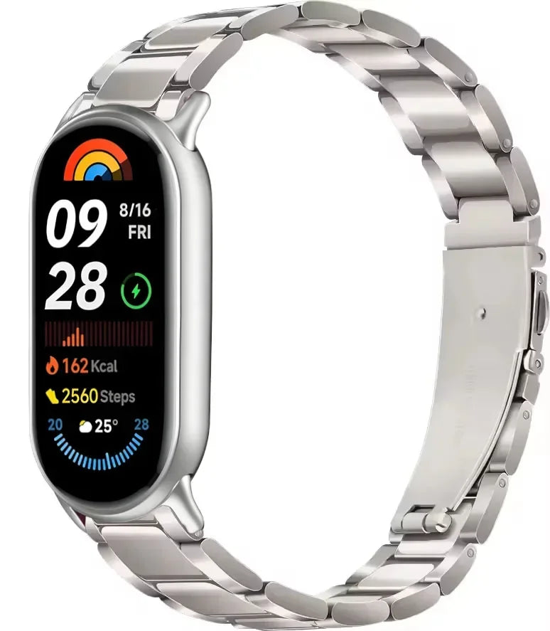Metal Strap for Xiaomi Mi Band 10/9/8 Stainless Steel Watch Strap Correa for Miband 8/9/10 Replacement Wristband Bracelet Correa