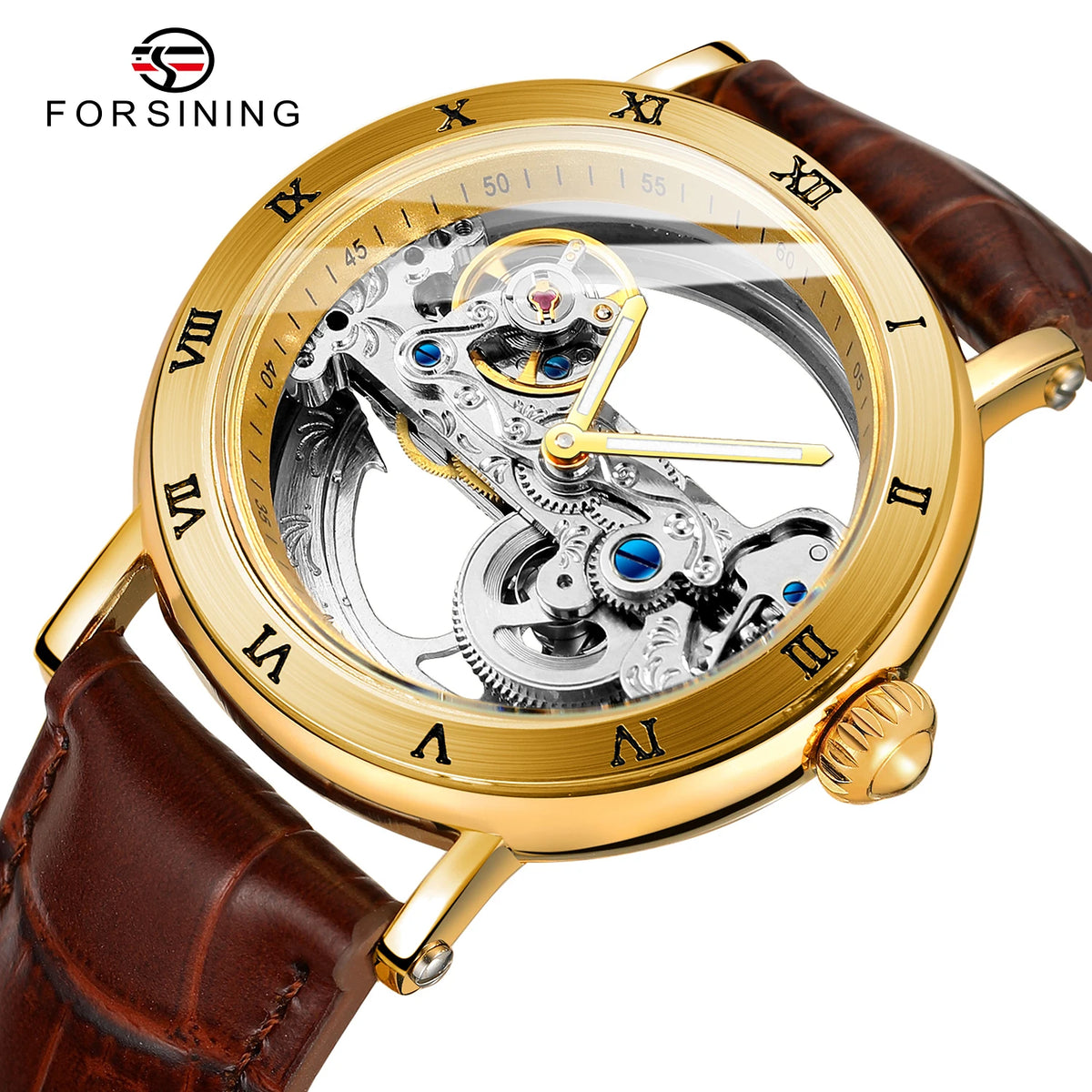 2026 Original Luxury Steel Skeleton Tourbillon Automatic Watches Men Leather Mechanical Waterproof Luminous Elegant Wrist Clock
