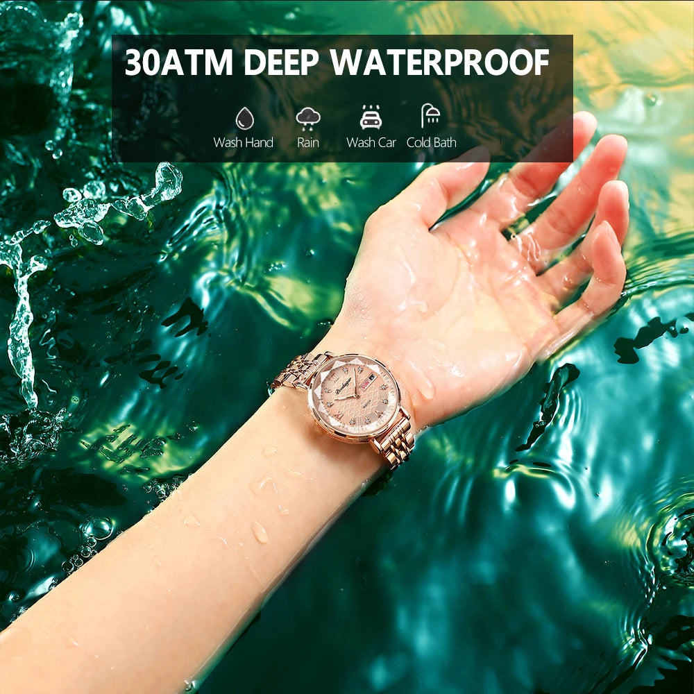 POEDAGAR Fashion Watches For Women Waterproof Luminous Stainless Steel Woman's Wristwatch Luxury Elegant Ladies Watch Gift Reloj