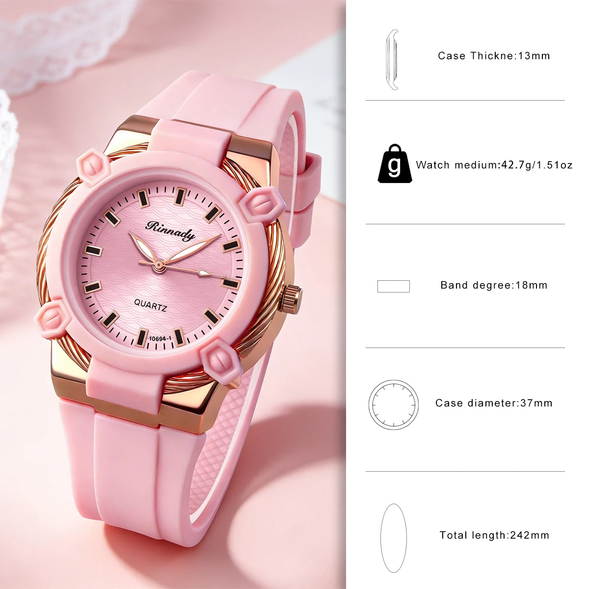 Fashion Popular Women Ladies Temperament Casual Silicone Quartz Watches