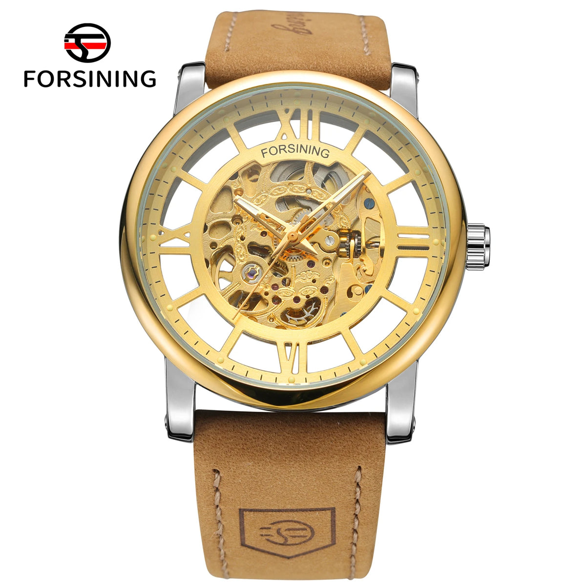 2026 FORSINING Official Original 3d Skeleton Automatic Watches For Men Waterproof Retro Luminous Mechanical Clock Leather Strap