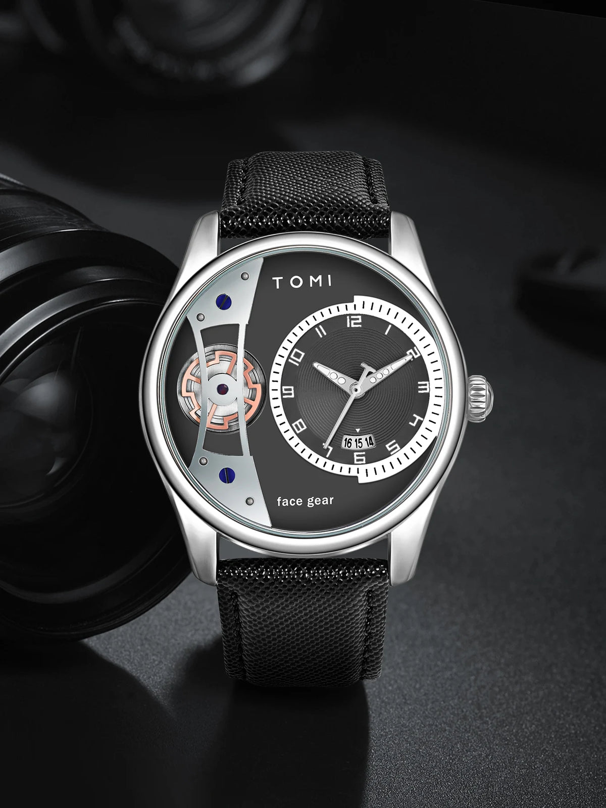 TOMI Set Gift Box for Men's Minimalist Business Quartz Watch Luxury Versatile Double Strap Detachable Watch Festival Gift