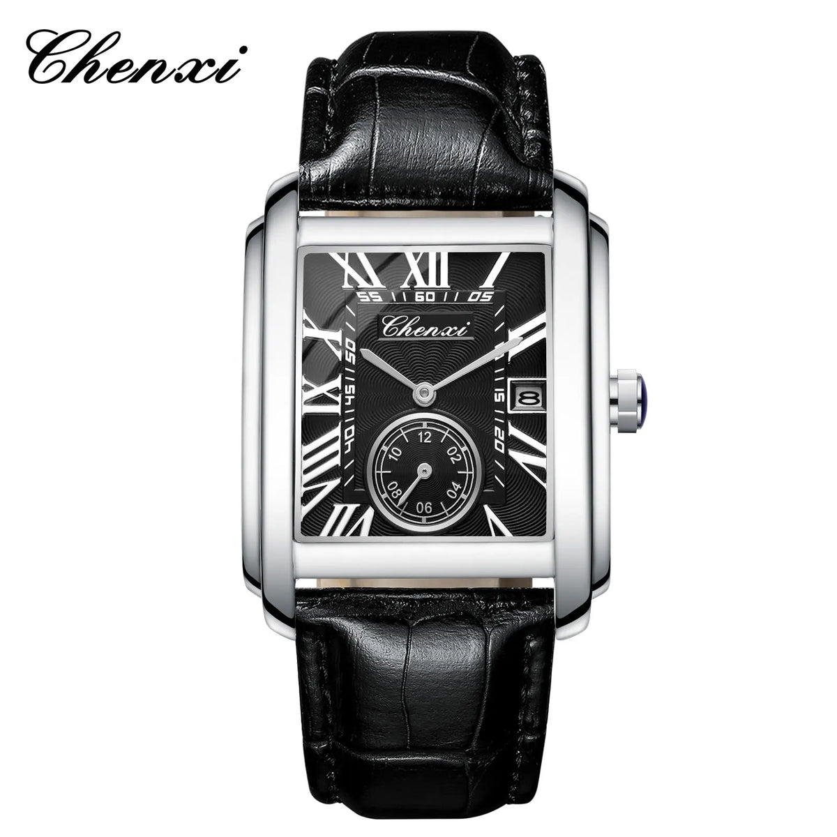 Chenxi 8216 Top Brand Rectangle Sport Men Watch Hot Sell Military Calendar Waterproof Male Genuine Leather Quartz Elegant Clock