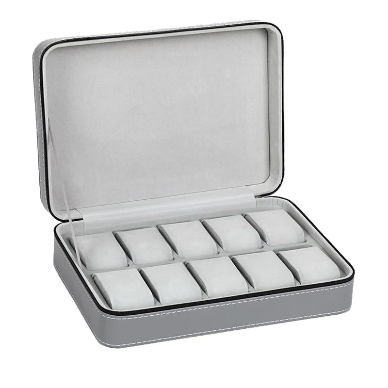 2/4/6/8/10/12 Slots Watch Suitcase Organizer Portable Zipper Watch Case Bracelets Men's and Women's Multifunctional Display Box