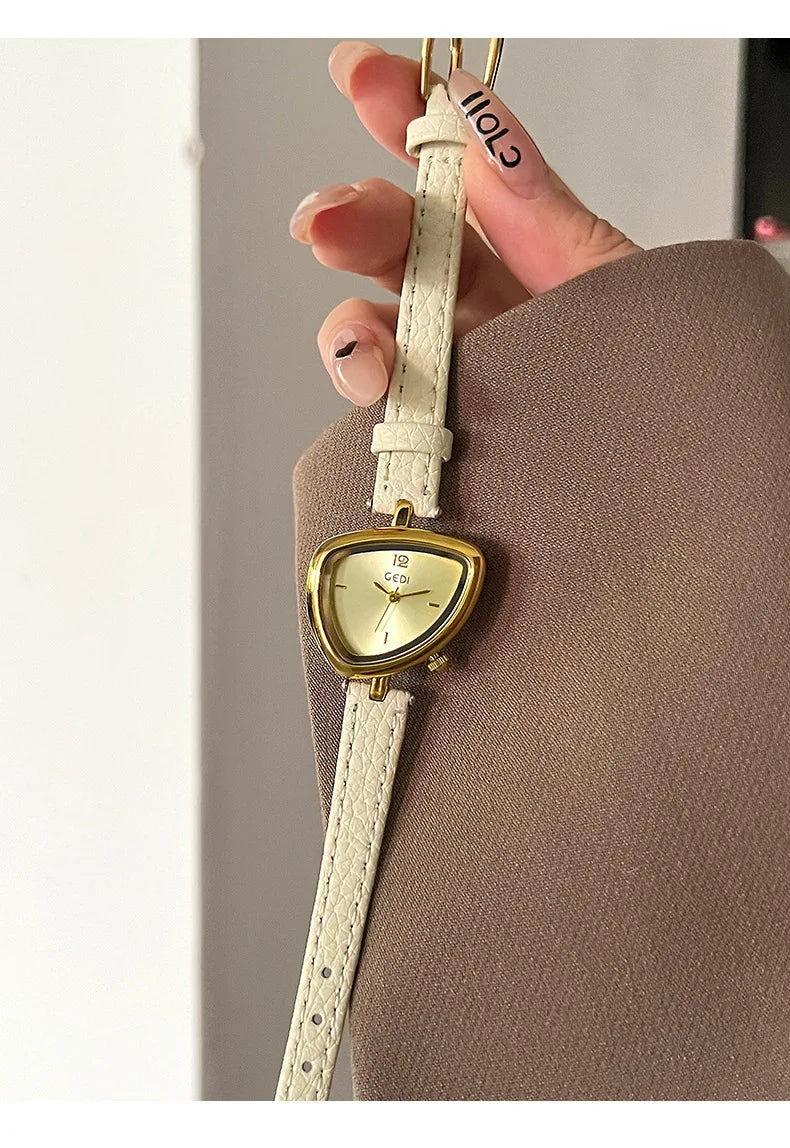 2026New Ladies Watch Versatile Irregular Triangle Dial Design Simple Waterproof High Beauty Women's Fashion Quartz Clock Watches