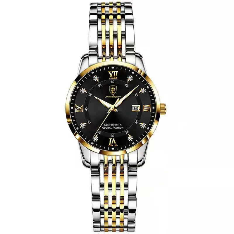 POEDAGAR Casual Wrist Watch For Women Luxury Waterproof Luminous Date Ladies Watch Stainless Steel Quartz Women Watch Gold reloj
