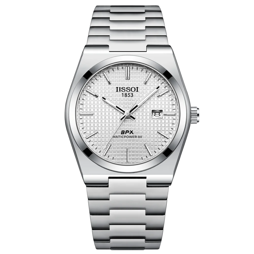 High-Quality Men's Quartz Watch, Luxury Business Style, Stainless Steel Strap, Mesh Dial, Date Function, Waterproof, Casual Daily Watch, Casual Business Wristwatch, Suitable for Daily Office and Party Use