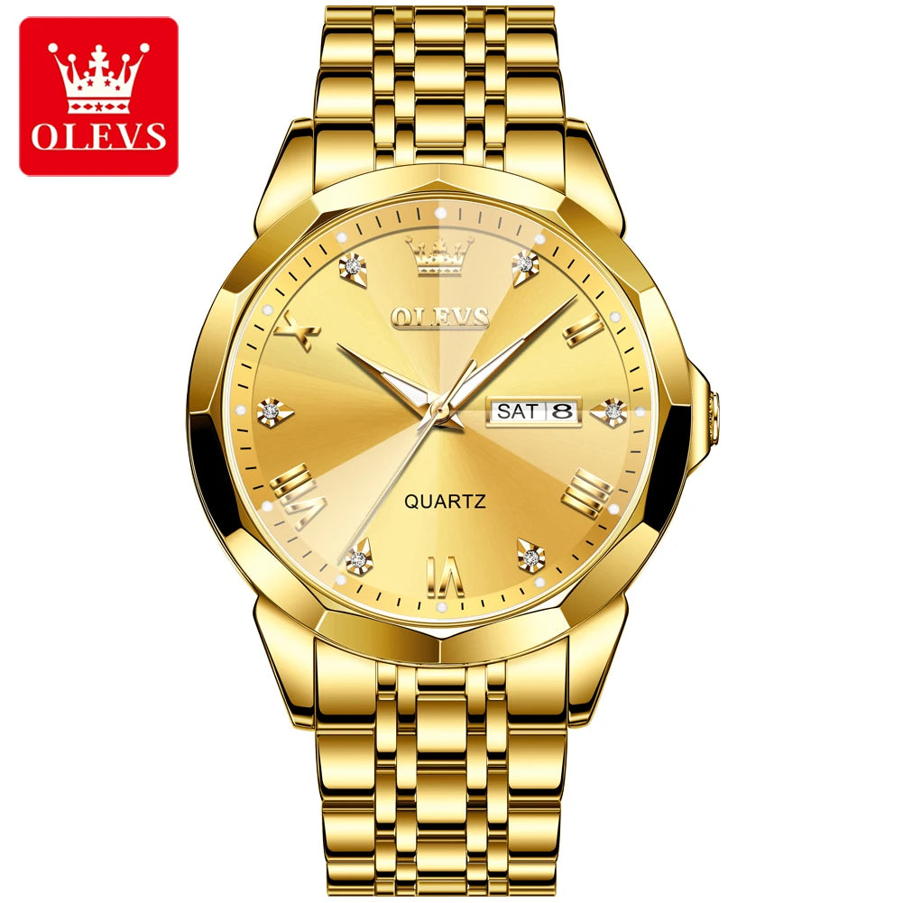 OLEVS Brand 9931 New Quartz Stainless Steel Strap Man Wristwatch Retro Hot Style Great Quality Fashion Waterproof Watch for Men