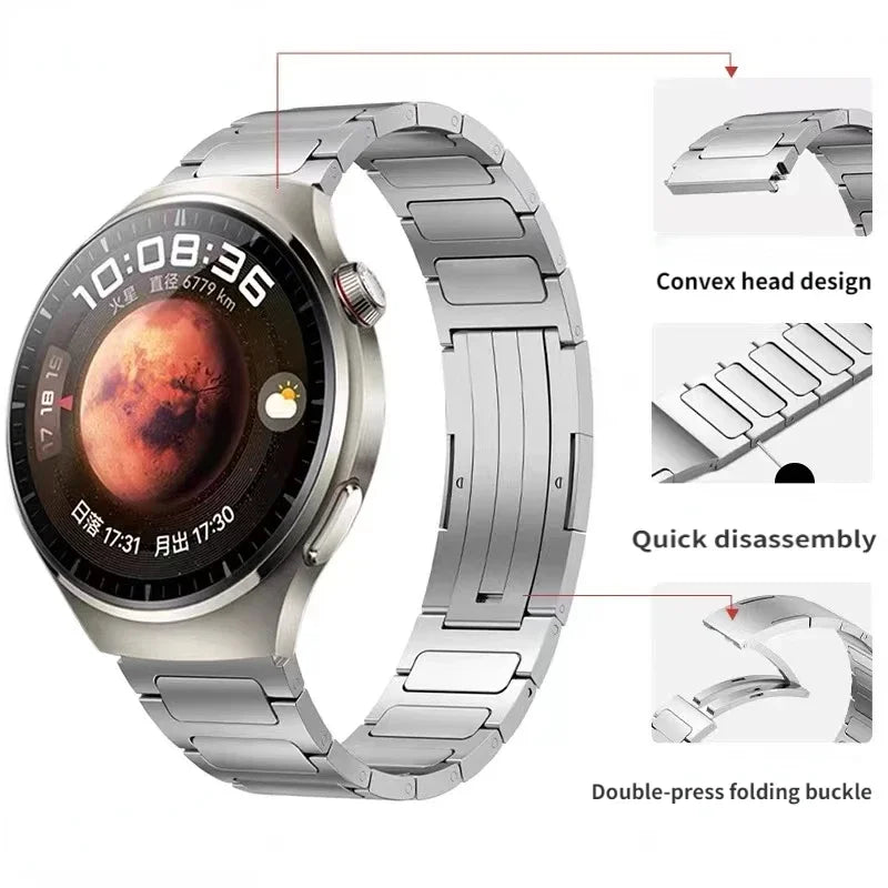 22mm Titanium Strap For OnePlus Watch 46mm/3/2/2R Luxury Breathable Bracelet For OPPO Watch 4 Pro-X-X2/Realme Watch S2-2 3 S Pro