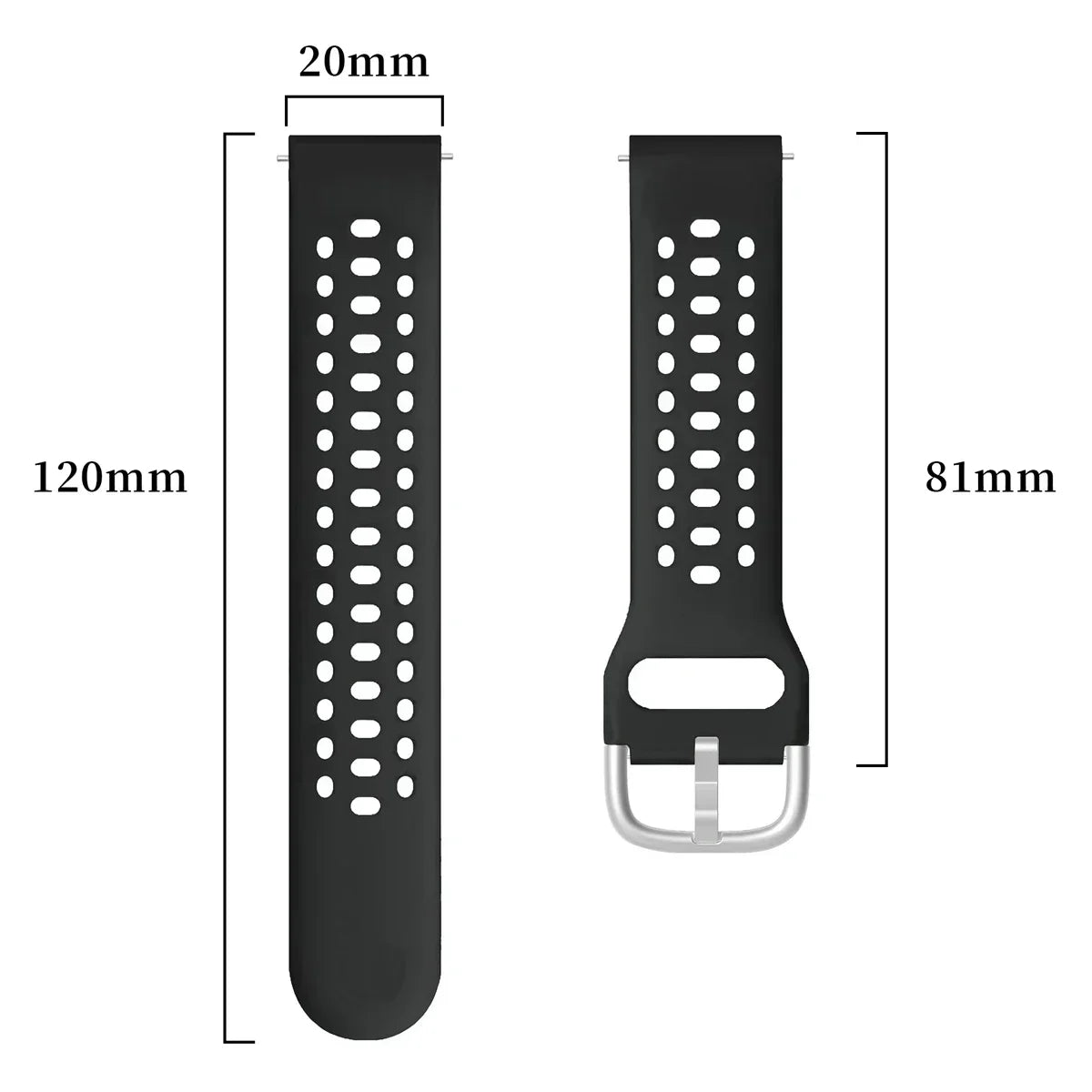 20mm Silicone Strap for Amazfit Active/GTS 4 Mini/GTS3 2e/Bip 3/Pop/Pro Replaceable Bracelet Wristband for Amazfit Active 2 Band