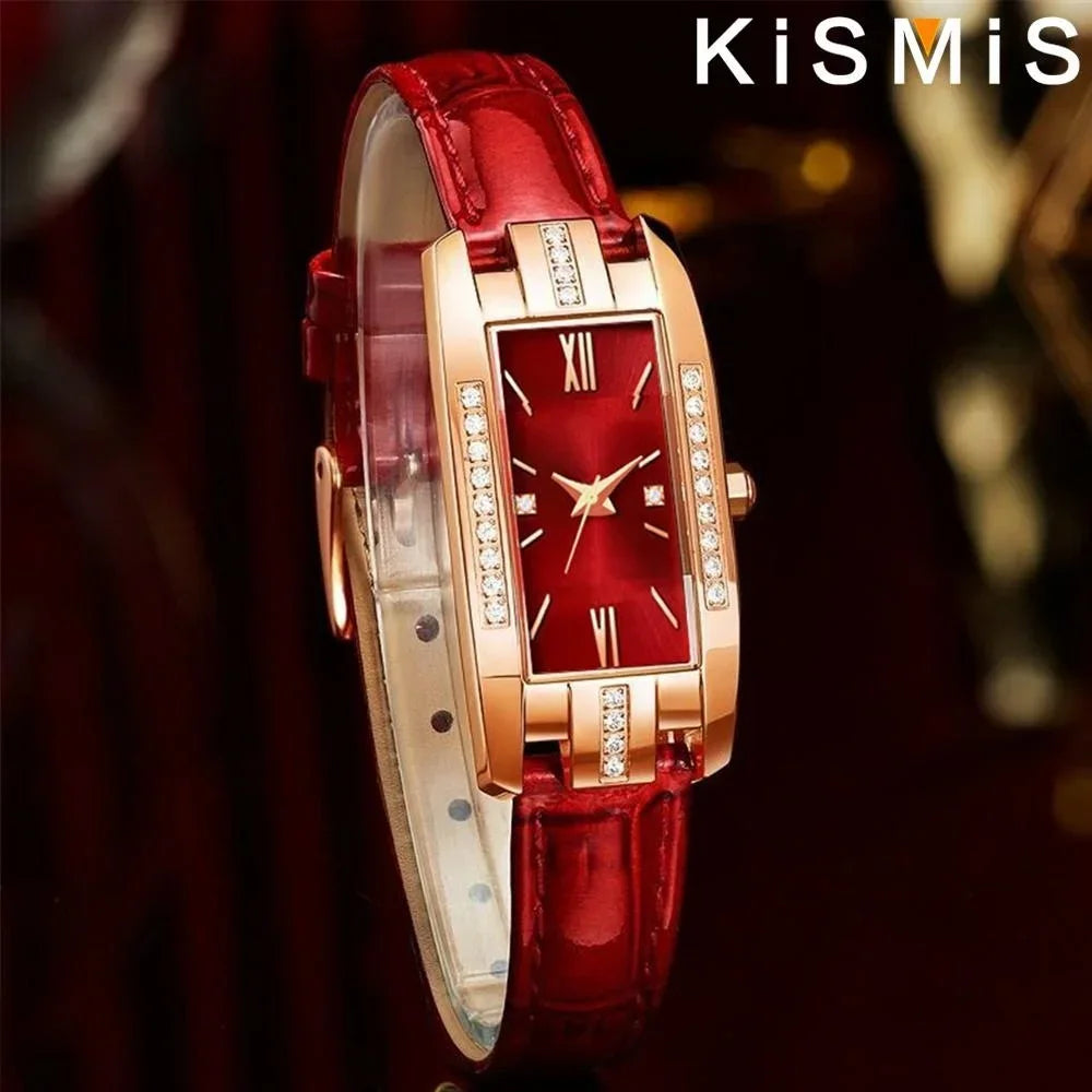 Elegant Women Baroque Rhinestone Quartz Watch Rectangle Analog Wristwatch Fashion Gift for Mom