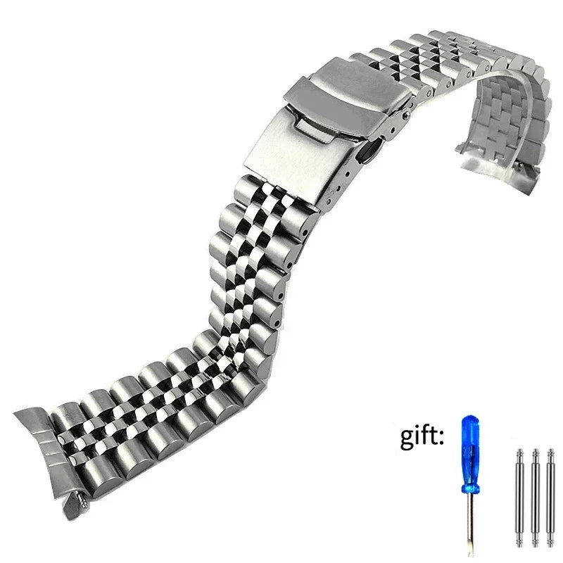 3 Styles 22mm Diving Steel Metal Strap For Casio Duro Mdv107-1A MDV106-1A Watch Wristband Bracelet Watchband Replacement Parts