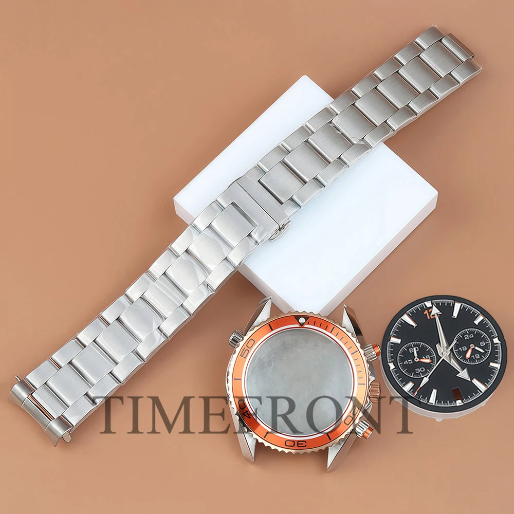 Chronograph VK63 Dial 45.5mm Dial For Seamaster 600 Waterproof Watch Case For Seiko VK63 VK64 Quartz Movement 33mm Dial 5 hands
