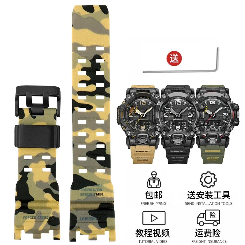 For G-SHOCK Casio Watch Band for Men's Second Generation Big Mud King Modified GWG2000 GWG-2000 GWG-2040 Resin Rubber Strap