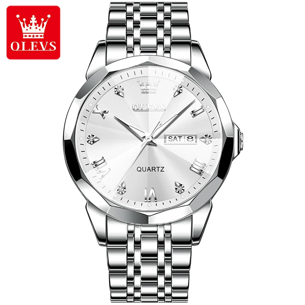 OLEVS Brand 9931 New Quartz Stainless Steel Strap Man Wristwatch Retro Hot Style Great Quality Fashion Waterproof Watch for Men