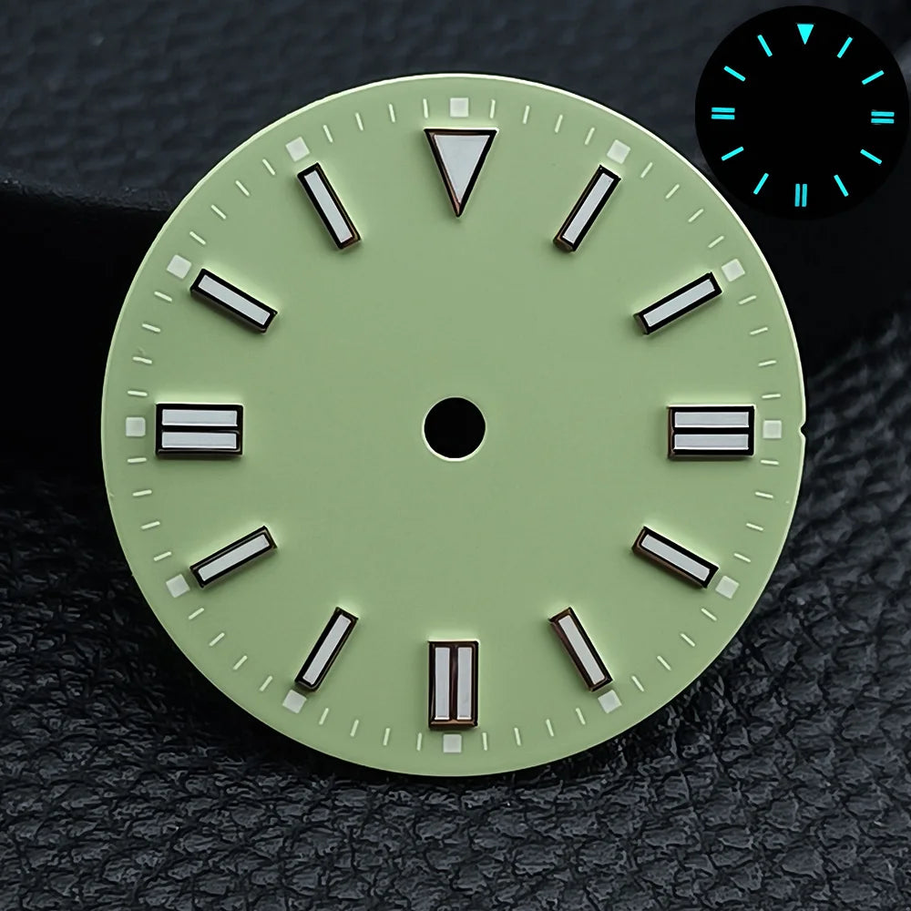 28.5mm No logo Blue Lume Pure Beige Pistachio Lavender Watch Dial Suitable for Seiko NH35/36 Automatic Movement Case Mod Parts