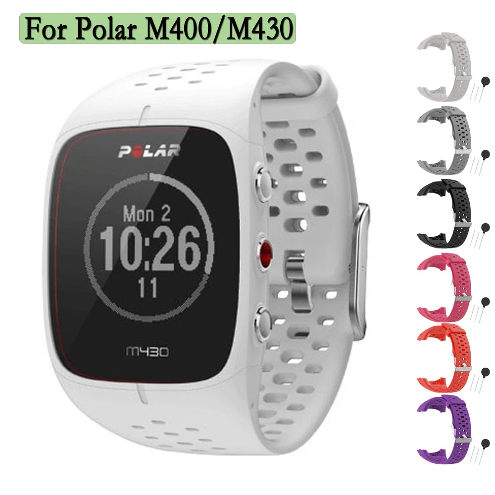 Watchband Suitable For POLAR M400 High Quality Silicone Strap With Tools For POLAR M430 Wristband With Holes