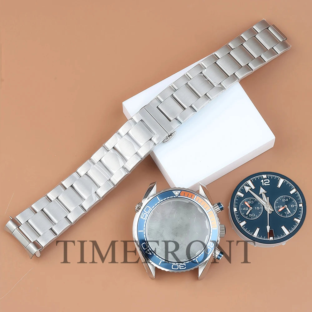 Chronograph VK63 Dial 45.5mm Dial For Seamaster 600 Waterproof Watch Case For Seiko VK63 VK64 Quartz Movement 33mm Dial 5 hands
