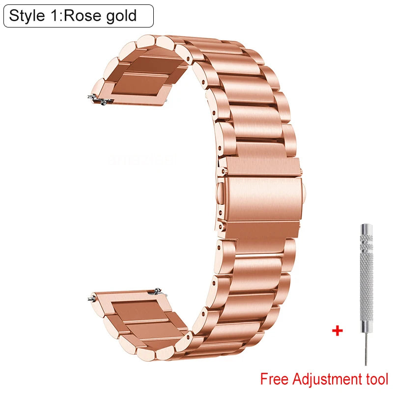 22mm Metal Band For Huami Amazfit T-Rex3 Pro 48mm Wrist Band Strap Bracelet For Amazfit Helio/Pace/Stratos 3 2 2S/Bip 6 5 Correa