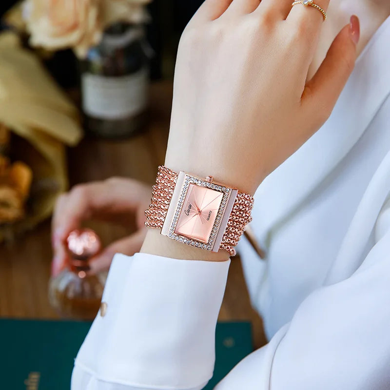 Original Diamond Bracelet Watch for Woman Waterproof Luxury Women Quartz Watches Dress Watch Ladies Wristwatch Jewelry Gift