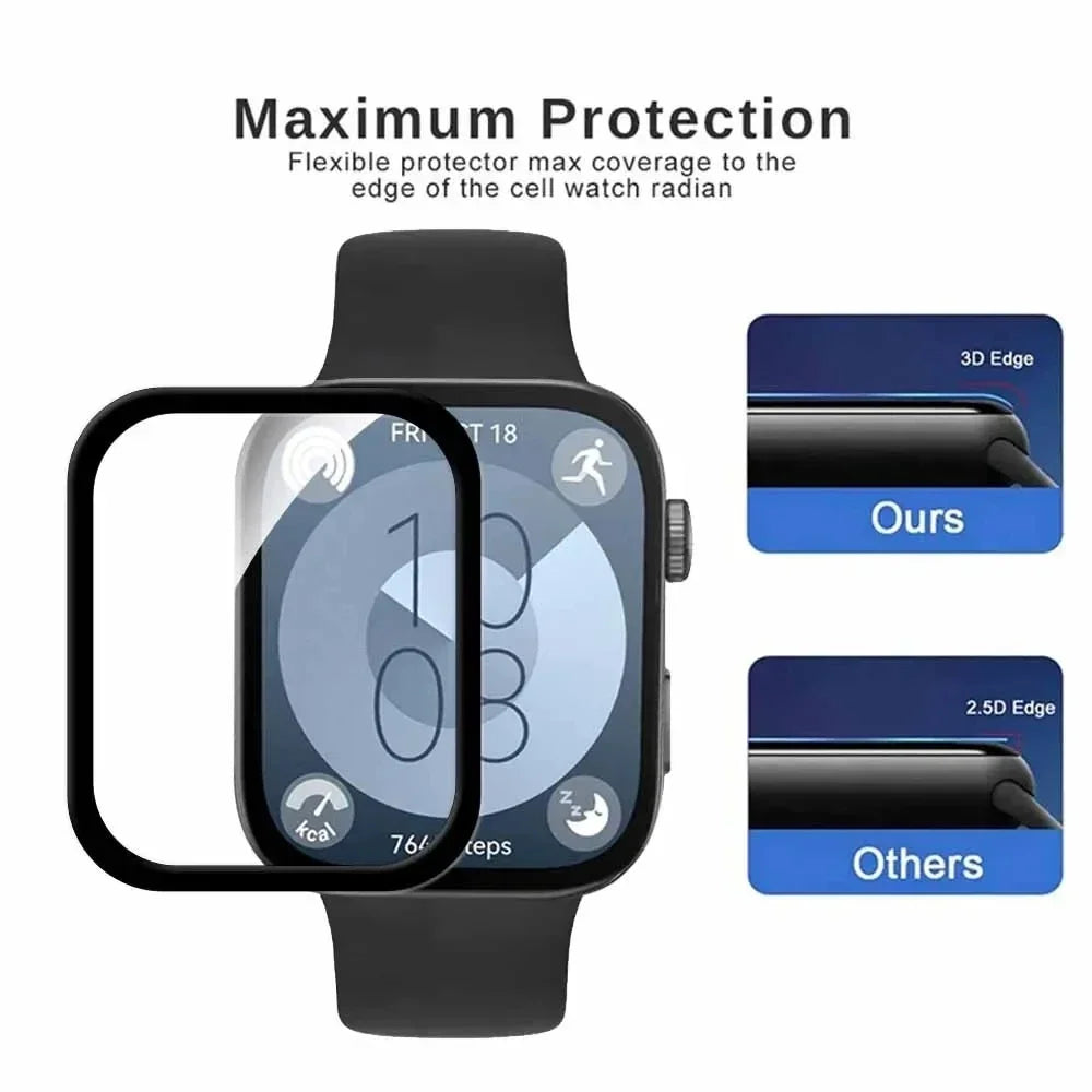 Screen Protector Film for Huawei Watch Fit 3  Full Cover Protective Anti-scratch Soft Film for Huawei Fit3 Smartwatch Protector