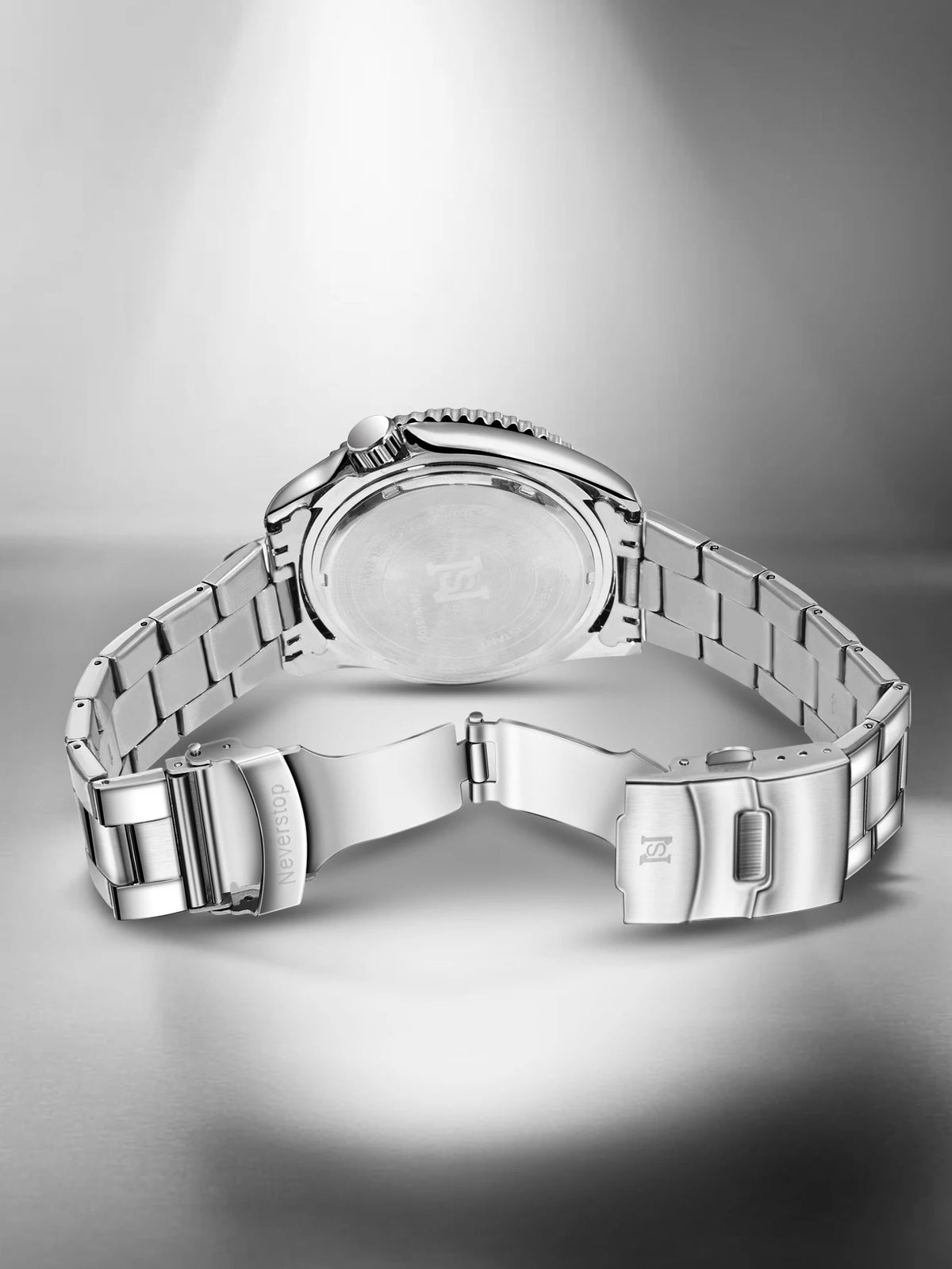 NS Mens Sports Watch | Multi-Color High-Contrast Dial and Markers Ceramic Bezel Stainless Steel Band Versatile Style