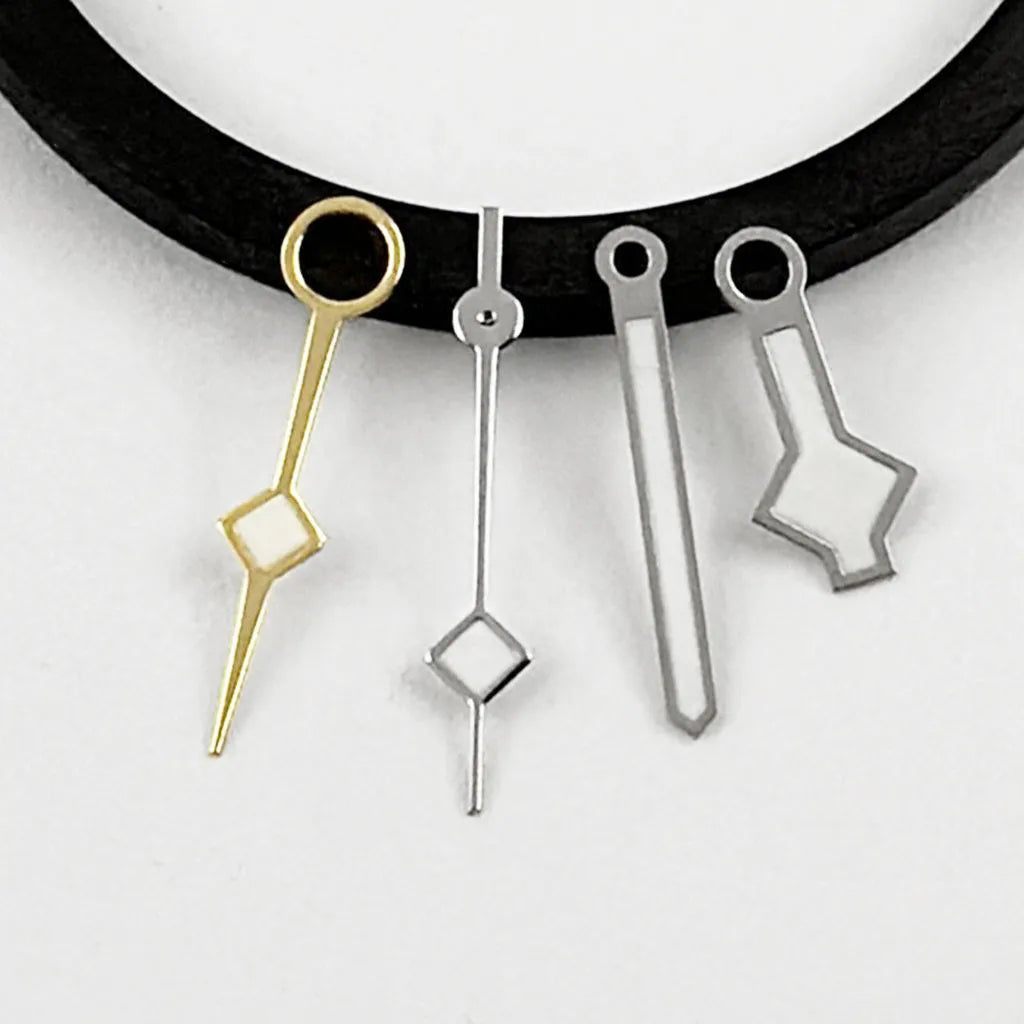 NH34 SnowFlake Four Needles Hands Rose Gold Silver Gold Black Watches Pointer Suitable NH34A 4R34 GMT Movement Green Luminous