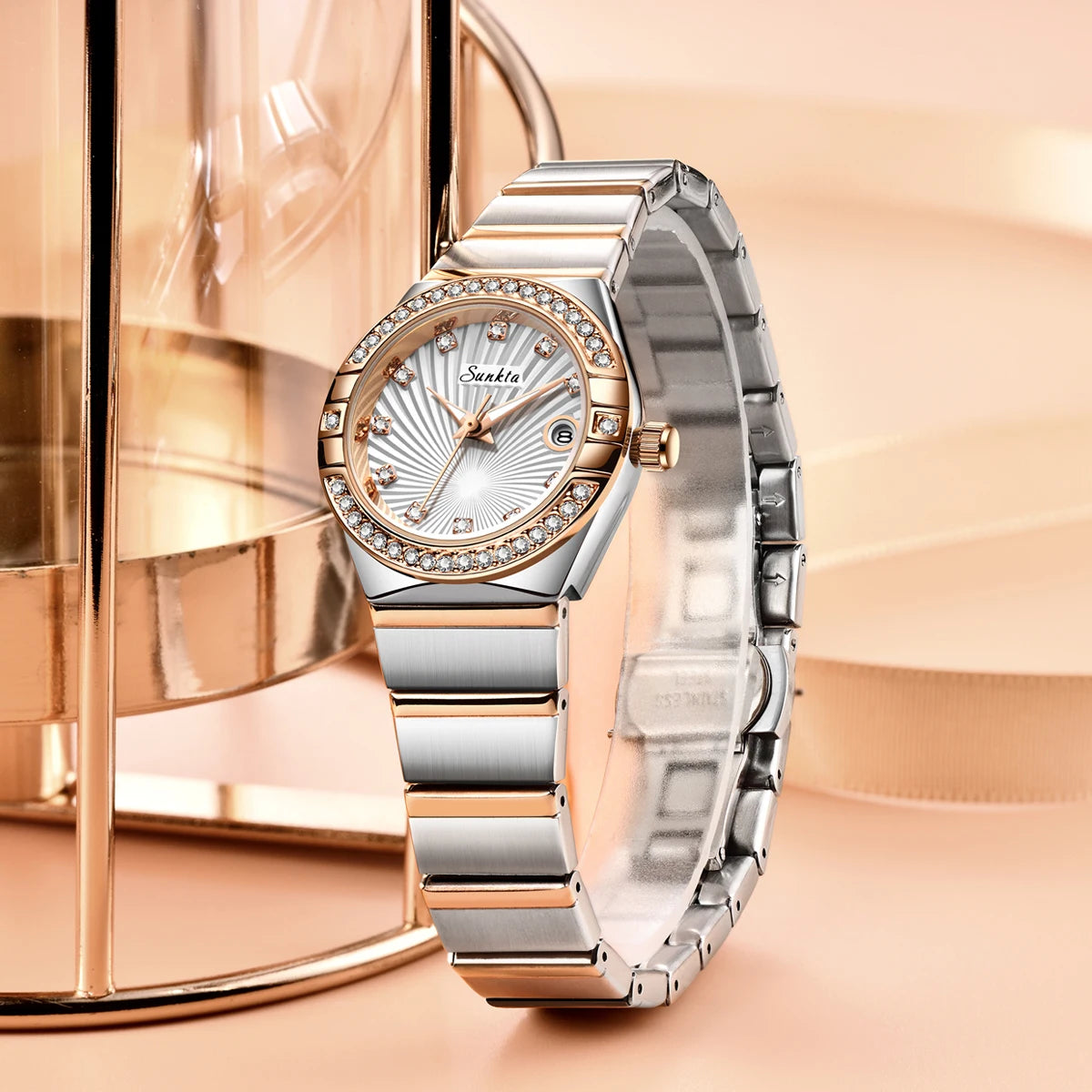 Sunkta Woman Watch LIGE Fashion Luxury Elegant Retro Diamond Simple Stainless Waterproof Casual Calendar Quartz Women's Watches