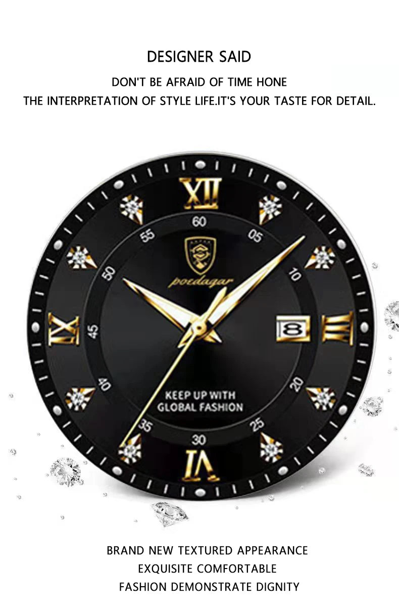 POEDAGAR Casual Wrist Watch For Women Luxury Waterproof Luminous Date Ladies Watch Stainless Steel Quartz Women Watch Gold reloj