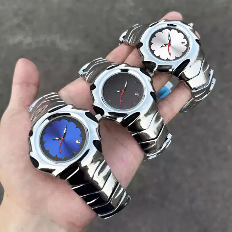 Retro Fashion Y2K Trend Creative Personality Design with Calendar Dial Night Light High End Feeling Quartz Waterproof Watch