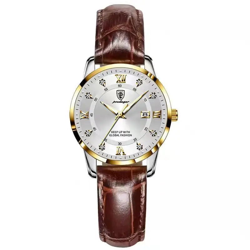 POEDAGAR Casual Wrist Watch For Women Luxury Waterproof Luminous Date Ladies Watch Stainless Steel Quartz Women Watch Gold reloj