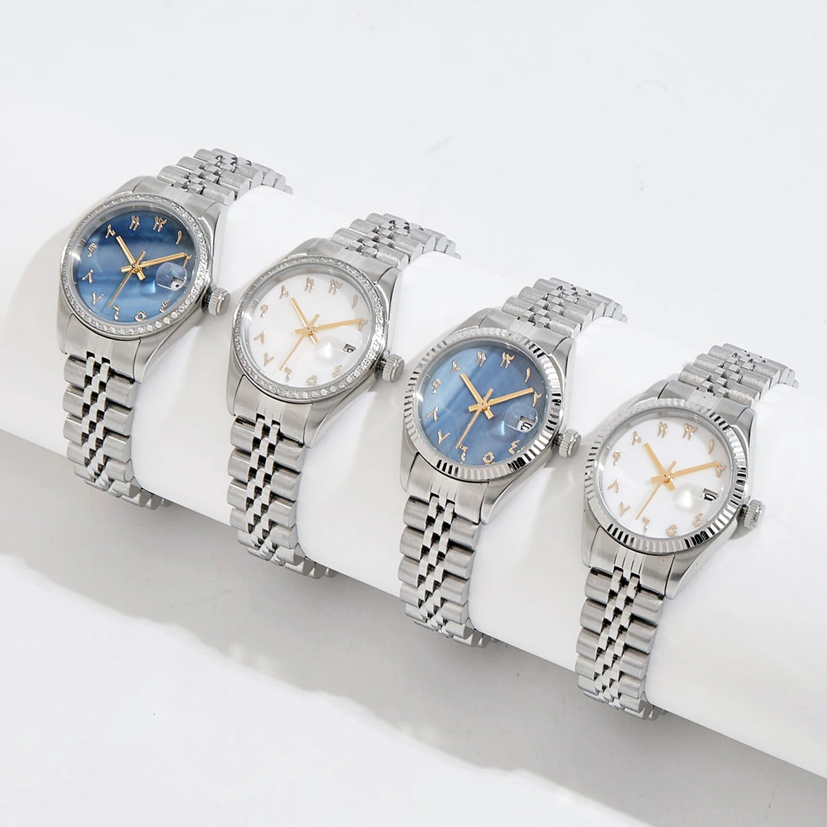Luxury Women Watch Arabic Numbers Steel Case Waterproof Branded Crown Lady Wristwatch