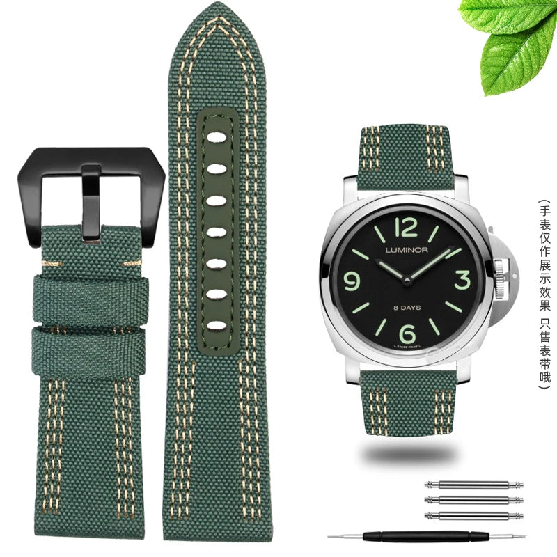 For Panerai Watch Strap Pam00984 00985 PAM111 PAM441 Stealth Nylon leather sole Bracelet Accessory 24 26mm large size  for men