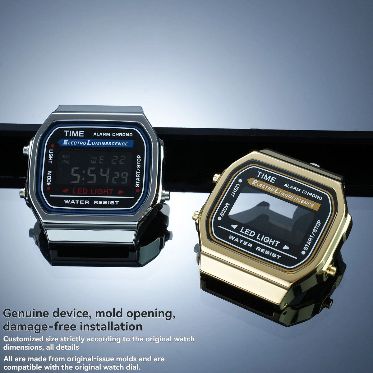 A168 case mod kit Stainless steel metal Bezel watch Case+Strap For Casio A168WG/WA/WGG/WEHA Series Modified Suit watchband+Tool