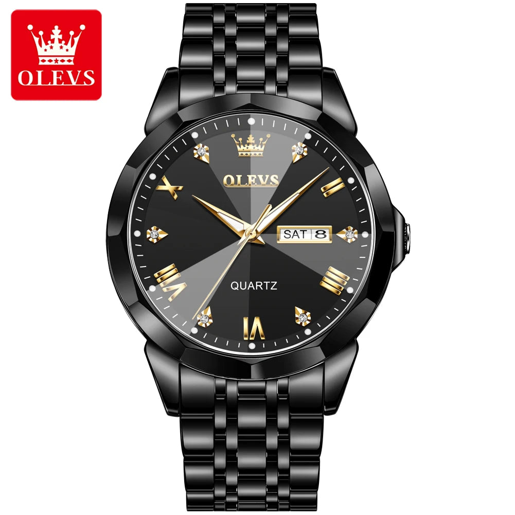 OLEVS Brand 9931 New Quartz Stainless Steel Strap Man Wristwatch Retro Hot Style Great Quality Fashion Waterproof Watch for Men