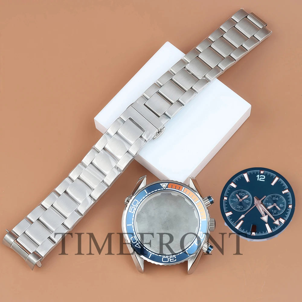 Chronograph VK63 Dial 45.5mm Dial For Seamaster 600 Waterproof Watch Case For Seiko VK63 VK64 Quartz Movement 33mm Dial 5 hands
